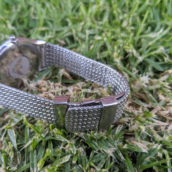 Emporio Armani Pearl Dial Silver Mesh Watch - Picture 4 of 5